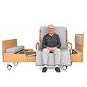 Full Electric Hospital Beds for Home Use, 90° Rotating Adjustable Medical Bed with Back & Leg Lift, 3.15'' Foam Mattress, Safety Rails, 570 lbs Capacity for Elderly, Disabled Adults & Home Care