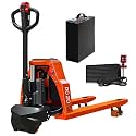 Full Electric Pallet Jack, 4400lbs Capacity Pallet Truck, 48V 20AH Lithium Powered Pallet Truck, 6 Hours Working Time, 3.35 to 7.68 Inch Lift Height, 48 x 27 Inch Fork Size, for Material Handling