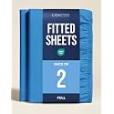 Full Fitted Sheet - Pack of 2 Single Fitted Bottom Sheet Only - Royal Blue