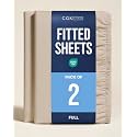 Full Fitted Sheet - Pack of 2 Single Fitted Bottom Sheet Only - Cream