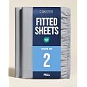 Full Fitted Sheet - Pack of 2 Single Fitted Bottom Sheet Only - Steel Blue