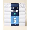 Full Fitted Sheet - Pack of 2 Single Fitted Bottom Sheet Only - White