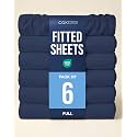 Full Fitted Sheet - Pack of 2 Single Fitted Bottom Sheet Only - Navy Blue