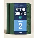 Full Fitted Sheet - Pack of 2 Single Fitted Bottom Sheet - Emerald Green