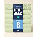 Full Fitted Sheet - Pack of 6 Single Fitted Bottom Sheet - Light Sage Green