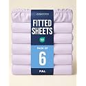 Full Fitted Sheet - Pack of 6 Single Fitted Bottom Sheet - Light Lavender