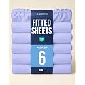Full Fitted Sheet - Pack of 6 Single Fitted Bottom Sheet Only - Lavender