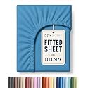 Full Fitted Sheet - Single Fitted Sheet Only - Deep Pockets - Denim Blue