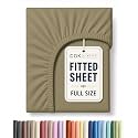 Full Fitted Sheet - Single Fitted Sheet Only - 8-16" Deep Pockets - Khaki