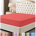 Full Fitted Sheet, Ultra Soft Fits Up to 15 Inch Deep Pocket, Coral