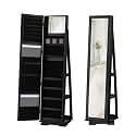 360° Jewelry Cabinet with Full-Length Mirror, Standing Mirror with Storage, Rotatable Jewelry Armoire, Valentine’s Day Gift for Her