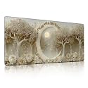 Full Moon Forest Mouse Pad, Luxury Beige Flower Frame Relief Desk Mat - Large Non-Slip Office PC Laptop Desk Pad - 35.5"x15.7" x 3mm