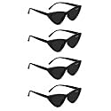 Full Rim Cateye Branded Latest and Stylish Sunglasses | 100% UV Protected | Men & Women | Medium | Black Frame/Black Lens - Pack of 4