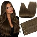 Full Shine Injected Tape In Extensions Human Hair, Smoky Ash Brown 20 Inch