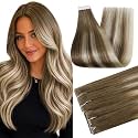 Full Shine Seamless Tape In Hair Extensions, Rooted Ash Blonde 24 Inch