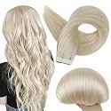 Full Shine Short Tape in Hair Extensions Human Hair, Platinum Blonde 10Inch