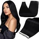 Full Shine Tape In Extensions Human Hair, Jet Black 18 Inch