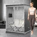 Full Size 2 Person Sauna Tent, Portable Steam Sauna Tent for Home, 1 or 2 Person Foldable Lightweight, Full Body Sauna Tent for Relaxation, Steamer Not Included, 2 Person Foldable Chair