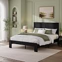Full Size Black Farmhouse Wood Bed Frame