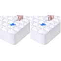Full Size Mattress Protector Pad Waterproof Quilted, Breathable &amp; Cooling Full Mattresses Pad Cover Fitted for Double Bed with Deep Pocket Up to 14", (White) (Pack of 2)