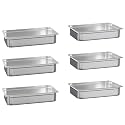 Full Size Stainless Steel Hotel Pans, 6 Pack, 2.5 Inch Deep,Anti-Jamming, Commercial Kitchen Food Prep for Catering and Buffet Serving