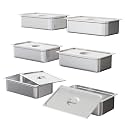 Full Size Stainless Steel Hotel Pans, 6 Pack, 2.5 Inch Deep,Anti-Jamming, Commercial Kitchen Food Prep for Catering and Buffet Serving