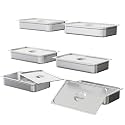 Full Size Stainless Steel Hotel Pans, 6 Pack, 2.5 Inch Deep,Anti-Jamming, Commercial Kitchen Food Prep for Catering and Buffet Serving