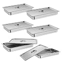 Full Size Stainless Steel Hotel Pans, 6 Pack, 2.5 Inch Deep,Anti-Jamming, Commercial Kitchen Food Prep for Catering and Buffet Serving
