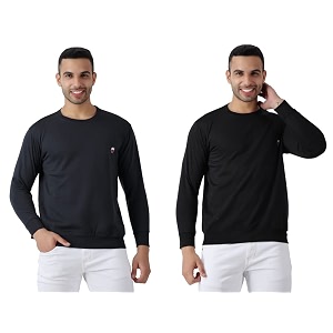 maleno full sleeves round neck charcoal grey amp yellow sweat shirt