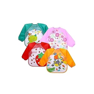 Full Sleeves Washable Waterproof Feeding Bib For