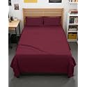 Full XL Sheets - 4 Piece Full XL Sheet Set - Cool &amp; Breathable - Burgundy