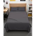 Full XL Sheets - 4 Piece Full XL Sheet Set - Cool &amp; Breathable - Dark Grey