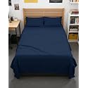 Full XL Sheets - 4 Piece Full XL Sheet Set - Cool &amp; Breathable - Navy Blue