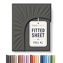Full XL Fitted Sheet - Single Fitted Sheet Only - Deep Pockets - Charcoal