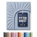 Full XL Fitted Sheet - Single Fitted Sheet Only - Cooling - Heathered Blue