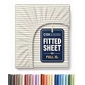Full XL Fitted Sheet - Single Fitted Sheet Only - Cooling - Beige Stripes