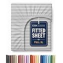 Full XL Fitted Sheet - Single Fitted Sheet Only - Cooling - Grey Stripes