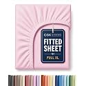 Full XL Fitted Sheet - Single Fitted Sheet Only - Deep Pockets - Light Pink