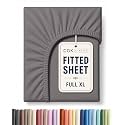 Full XL Fitted Sheet - Single Fitted Sheet Only - Deep Pockets - Dark Grey