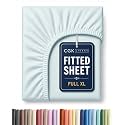 Full XL Fitted Sheet - Single Fitted Sheet Only - Deep Pockets - Ice Blue