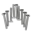 Fullerkreg 18-8 Stainless Steel Hex Drive Flat Head Screw M8 x 1.25 mm Thread, 40 mm Long,Packs of 10