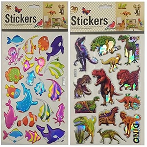 new plastic foam sticker in multi shapes dionosaur-fish