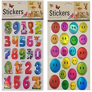 new plastic foam sticker in multi shapes 1 sheet nos - 1 sheet smiley