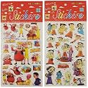 New Plastic Foam Sticker in Multi Shapes (1 Sheet Motu patlu, 1 Sheet Chota Bheem)