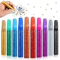 Fullhawl 10 Pcs Glitter Glue Pens Non-Toxic for Art Projects, 10 Colors
