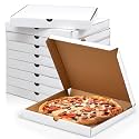 Fullhawl 10 Pcs Pizza Boxes 14" x 14" White Corrugated Pizza Box, Grease Resistant Kraft Takeout Containers Packing Boxes for Homemade Cake, Cookies, Restaurant, Shipping Use, Food and Crafts