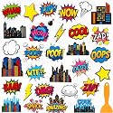 Fullhawl 30 Pcs Comic Non Slip Shower Stickers, Fun Bathtub Safety