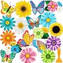 Fullhawl 30 Pcs Floral Butterfly Bathtub Stickers Non Slip, 4.72"