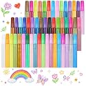 Fullhawl 72 Pcs Glitter Glue Pens Non-Toxic for Art Projects, 36 Color