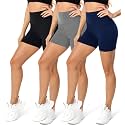 FULLSOFT High Waisted Biker Shorts for Women-5" Tummy Control Fitness Athletic Workout Running Yoga Gym Shorts